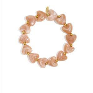 Hartjes armband van steentjes